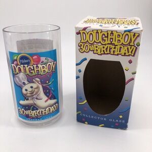 Pillsbury Doughboy Collector Glass 1995 Original Box 30th Birthday VTG Collector
